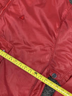 Vintage IZOD Windbreaker Hooded Pullover Crest Logo Men's Red Packable Jacket XL