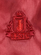 Vintage IZOD Windbreaker Hooded Pullover Crest Logo Men's Red Packable Jacket XL
