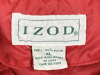 Vintage IZOD Windbreaker Hooded Pullover Crest Logo Men's Red Packable Jacket XL