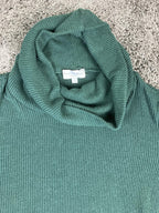 Michael Stars Green Ribbed Knit Cowl Neck Sweater Dress Women's Sz Large