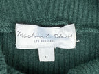 Michael Stars Green Ribbed Knit Cowl Neck Sweater Dress Women's Sz Large