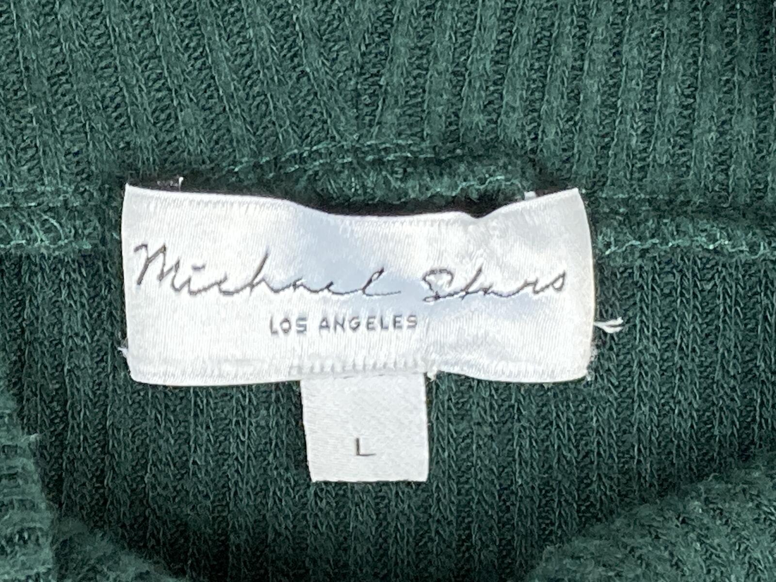 Michael Stars Green Ribbed Knit Cowl Neck Sweater Dress Women's Sz Large
