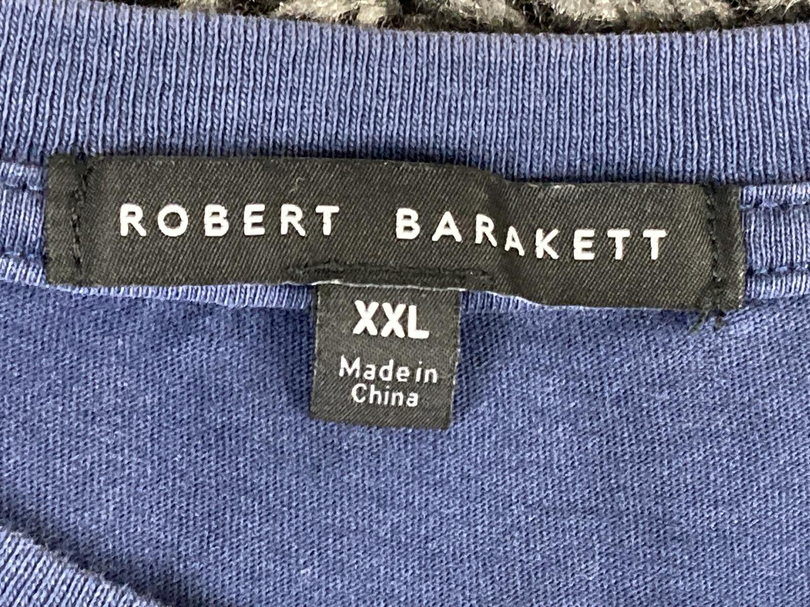 Robert Barakett Kentville Long Sleeve T-Shirt Men's Blue Pima Cotton Sz XXL