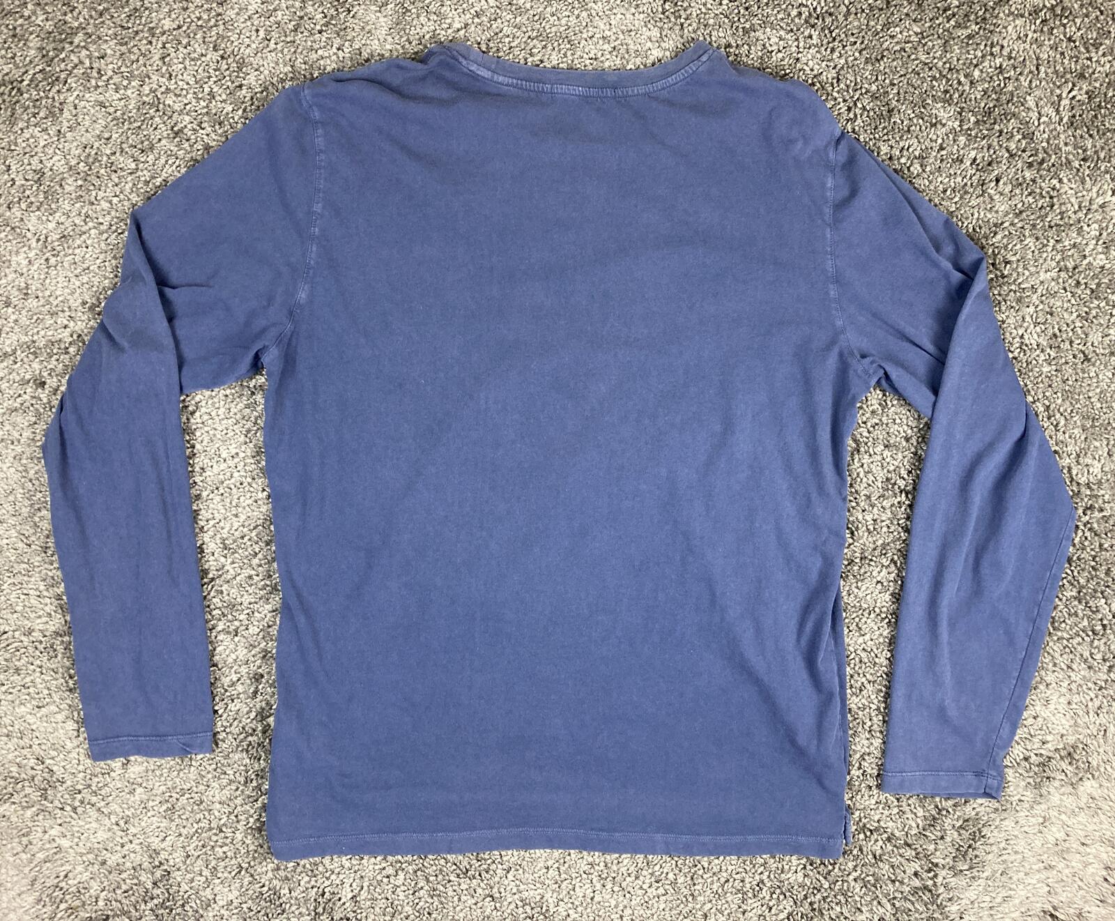 Robert Barakett Kentville Long Sleeve T-Shirt Men's Blue Pima Cotton Sz XXL