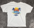 Chevrolet Classic Trucks T-Shirt White Chevy Blue Pickup Sunset Beach GM Sz XL