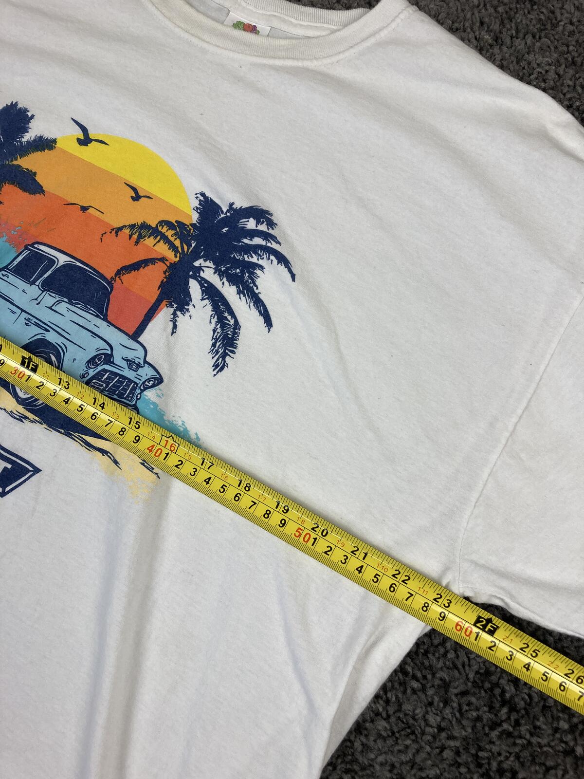 Chevrolet Classic Trucks T-Shirt White Chevy Blue Pickup Sunset Beach GM Sz XL
