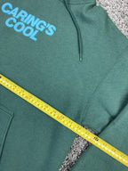 Lonely Ghost Caring's Cool Hoodie Forest Green It's Cool To Care Streetwear Sz L