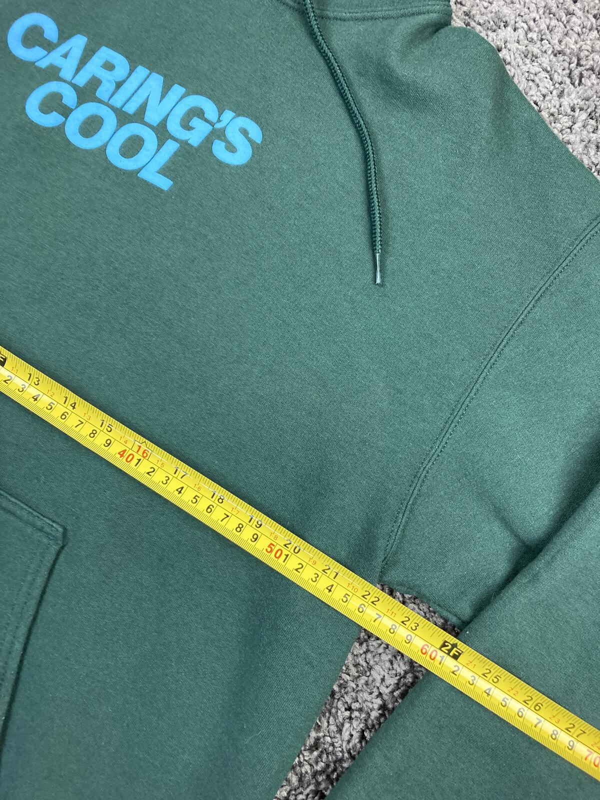 Lonely Ghost Caring's Cool Hoodie Forest Green It's Cool To Care Streetwear Sz L