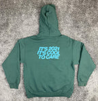 Lonely Ghost Caring's Cool Hoodie Forest Green It's Cool To Care Streetwear Sz L
