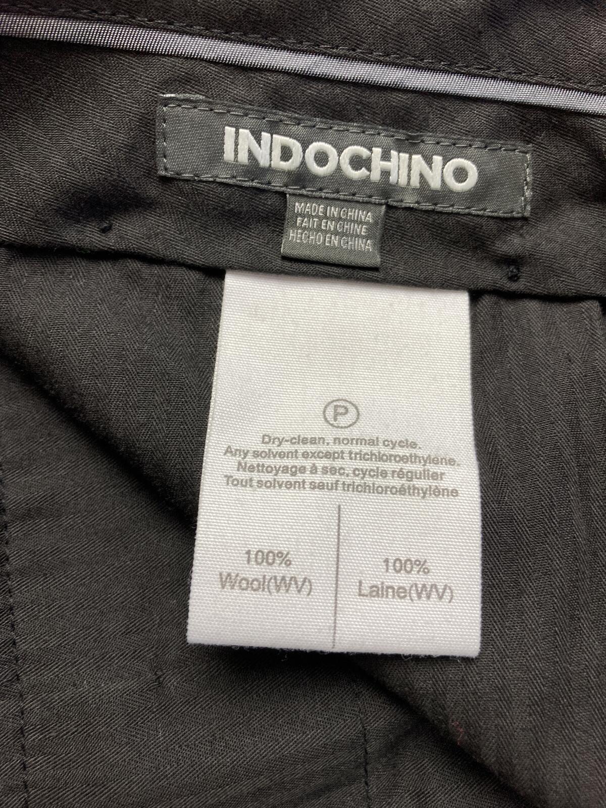 Indochino Dress Pants Men's Charcoal Gray 100% Wool Flat Front Trouser Sz 36