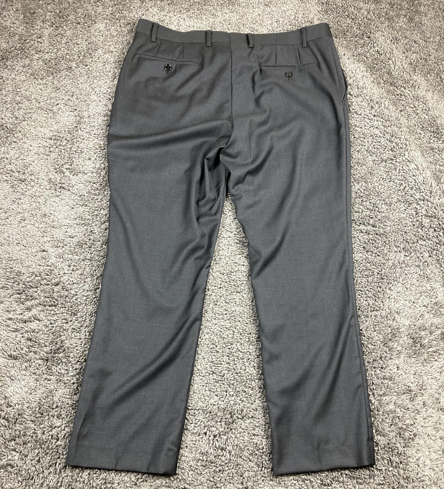 Indochino Dress Pants Men's Charcoal Gray 100% Wool Flat Front Trouser Sz 36