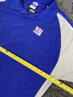 Reebok Polo Shirt NY Giants NFL Men's Blue White PlayDry Sz XL