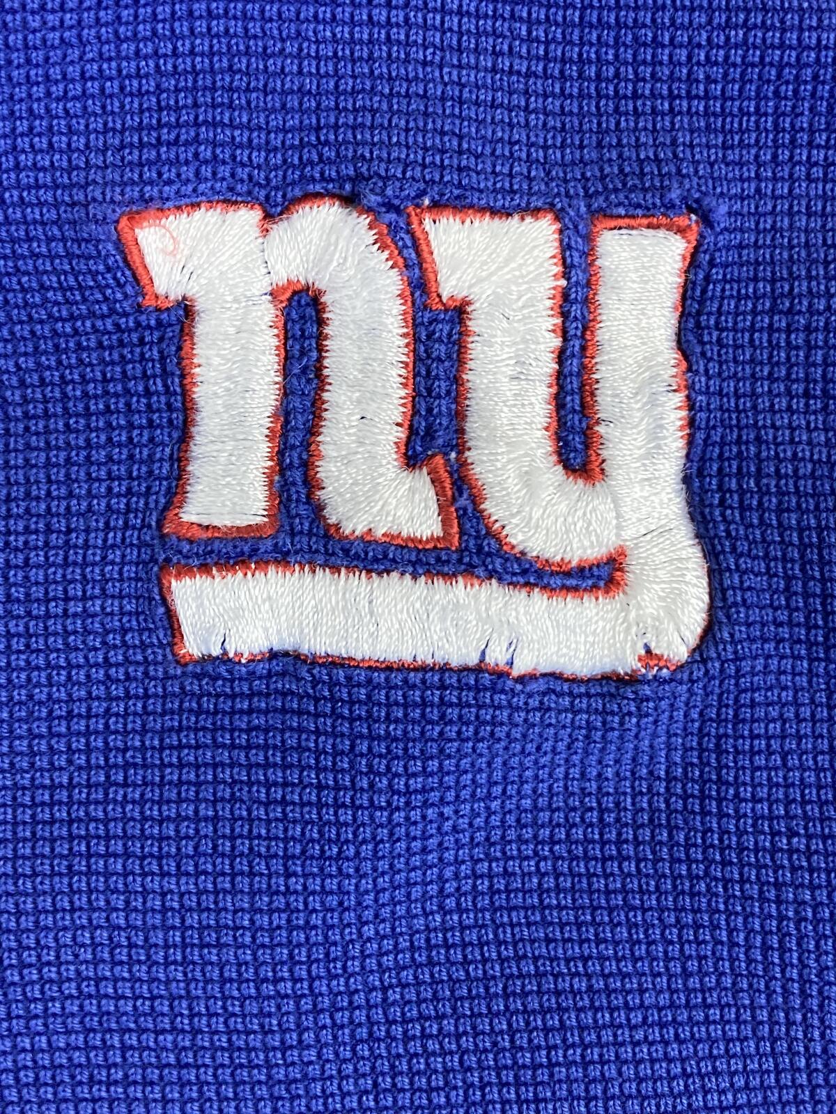 Reebok Polo Shirt NY Giants NFL Men's Blue White PlayDry Sz XL