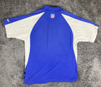 Reebok Polo Shirt NY Giants NFL Men's Blue White PlayDry Sz XL