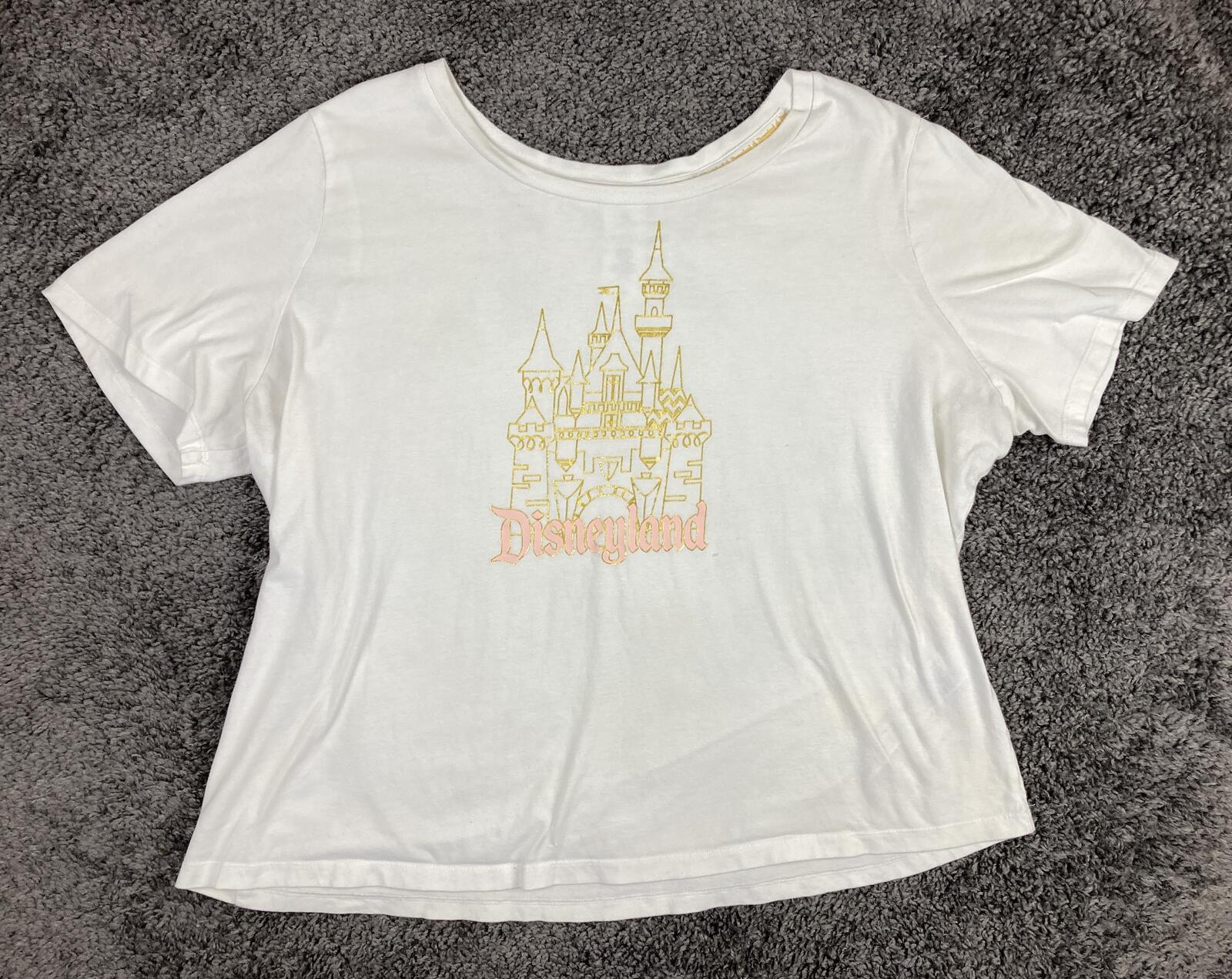 Disney Parks Women's Disneyland Castle Graphic T-Shirt White Sz 1X