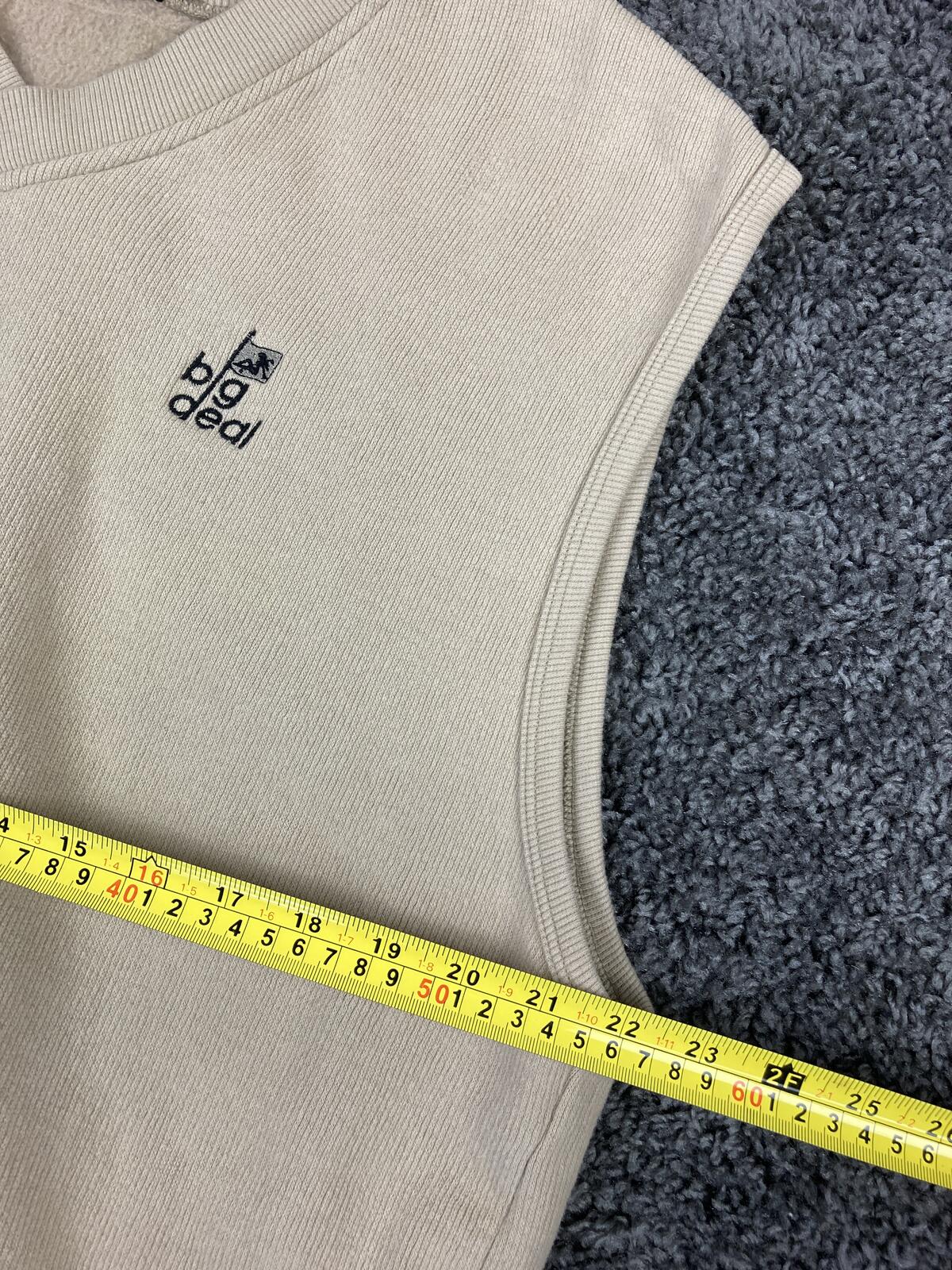Vintage Ashworth Sweater Vest V-neck Sleeveless Men's Beige Golf Sz L