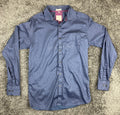 Vogartino Men's Button Up Shirt Blue Purple Floral Micro Print 100% Cotton Sz L