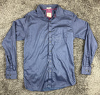 Vogartino Men's Button Up Shirt Blue Purple Floral Micro Print 100% Cotton Sz L