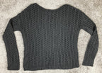 Halston Heritage Sweater Open Knit Women's Black Alpaca Wool Blend Sz XL
