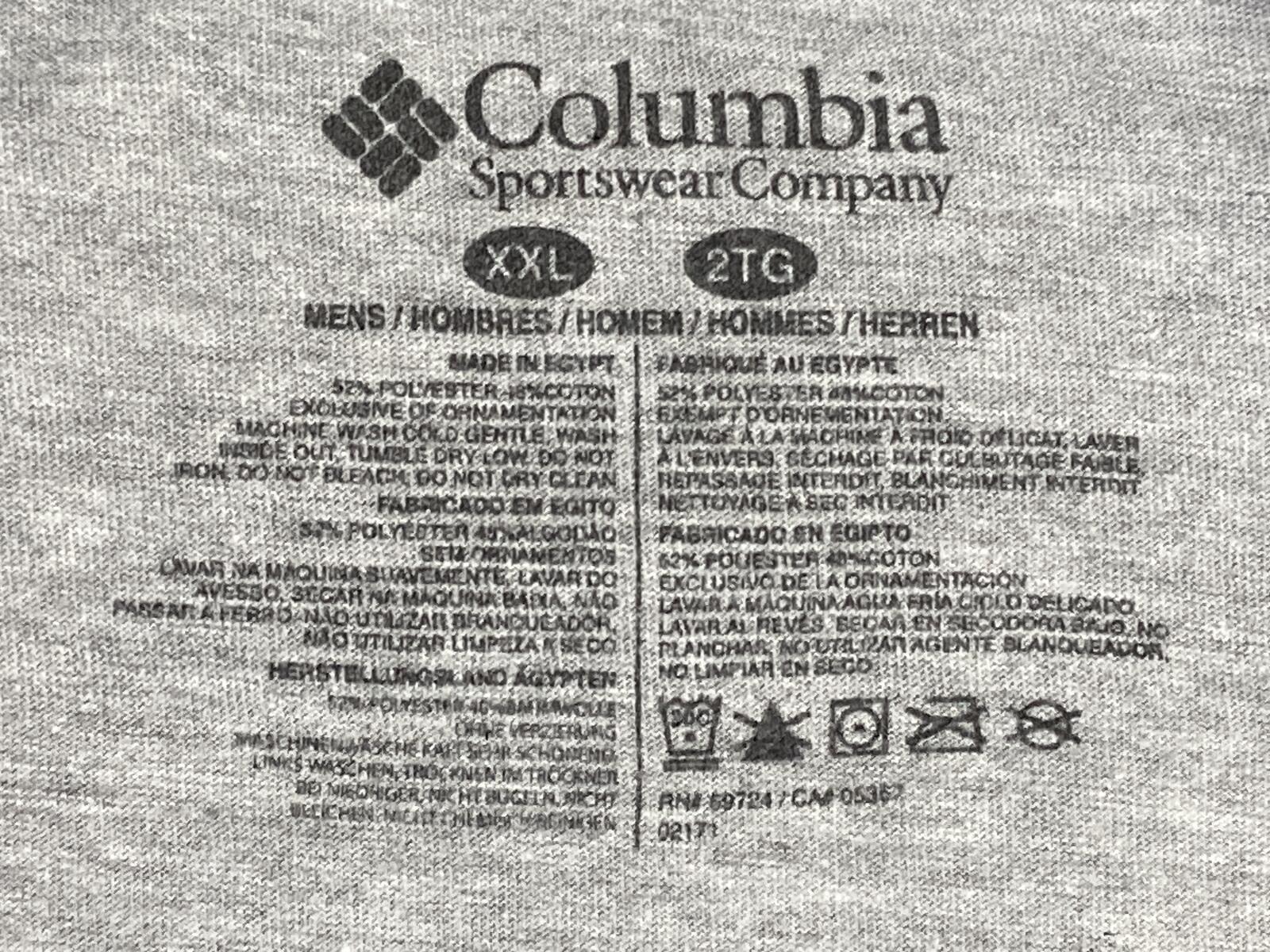 Columbia PFG Men's Gray Heather Marlin Flag Long Sleeve Shirt Performance Sz XXL
