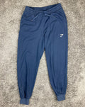 Gymshark Men's Crest Joggers Blue Tapered Slim Fit Sweatpants Size Medium