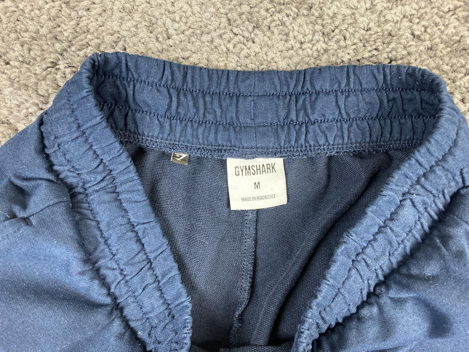 Gymshark Men's Crest Joggers Blue Tapered Slim Fit Sweatpants Size Medium