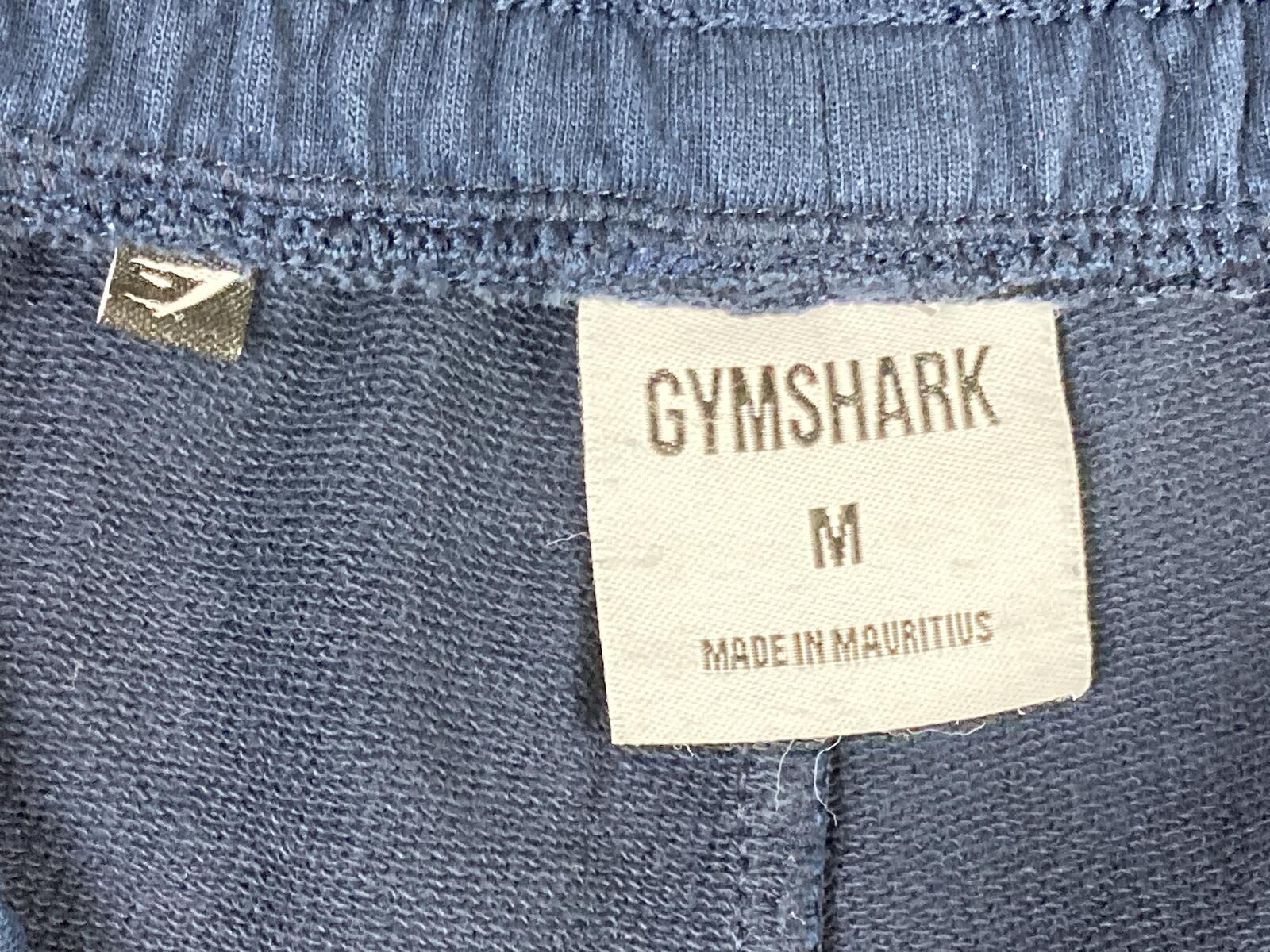 Gymshark Men's Crest Joggers Blue Tapered Slim Fit Sweatpants Size Medium