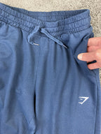 Gymshark Men's Crest Joggers Blue Tapered Slim Fit Sweatpants Size Medium