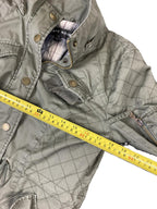 Blanc Noir Women's Utility Jacket Olive Green Plaid Lined Parka Sz XS