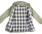 Blanc Noir Women's Utility Jacket Olive Green Plaid Lined Parka Sz XS