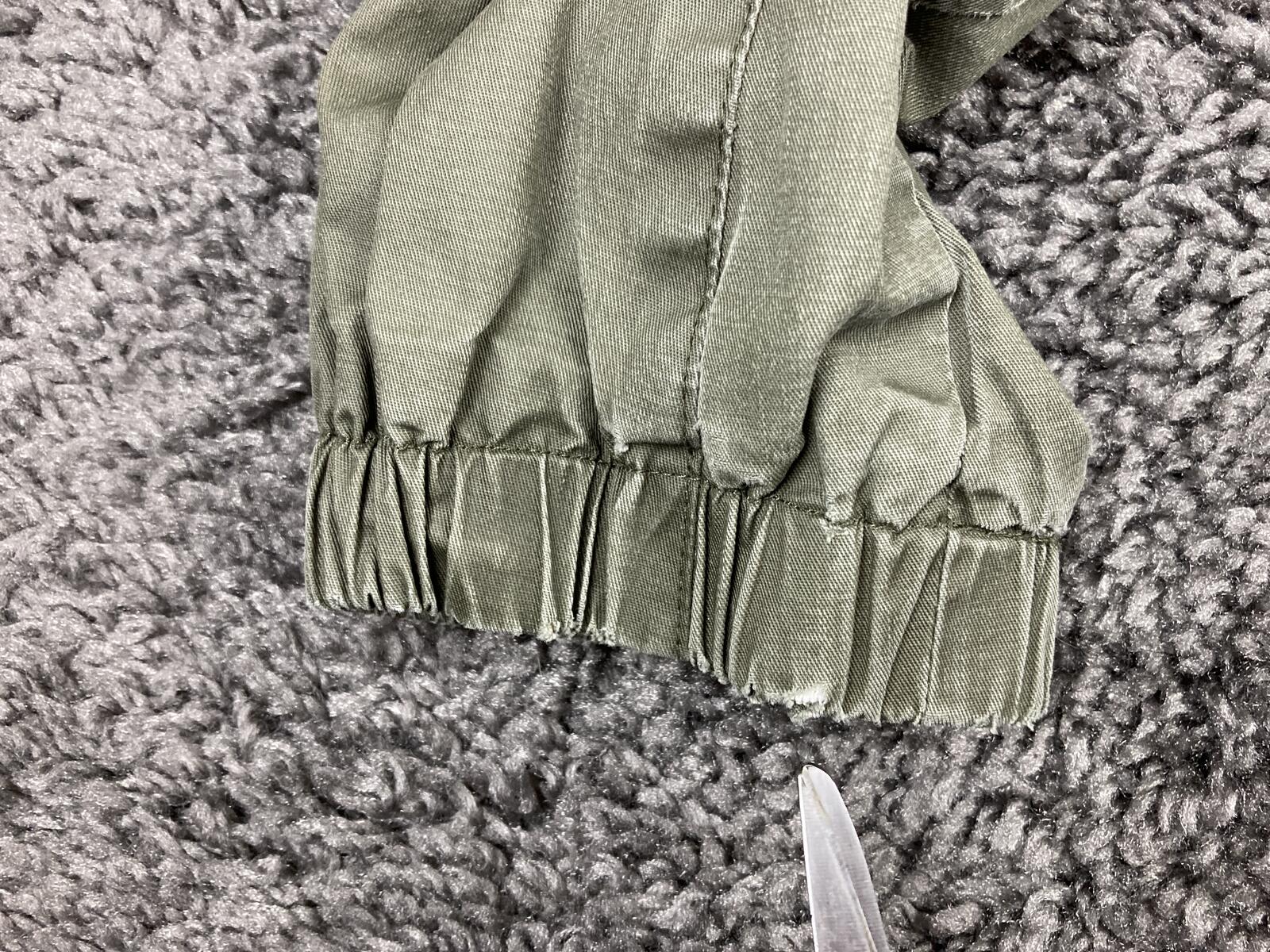 Blanc Noir Women's Utility Jacket Olive Green Plaid Lined Parka Sz XS