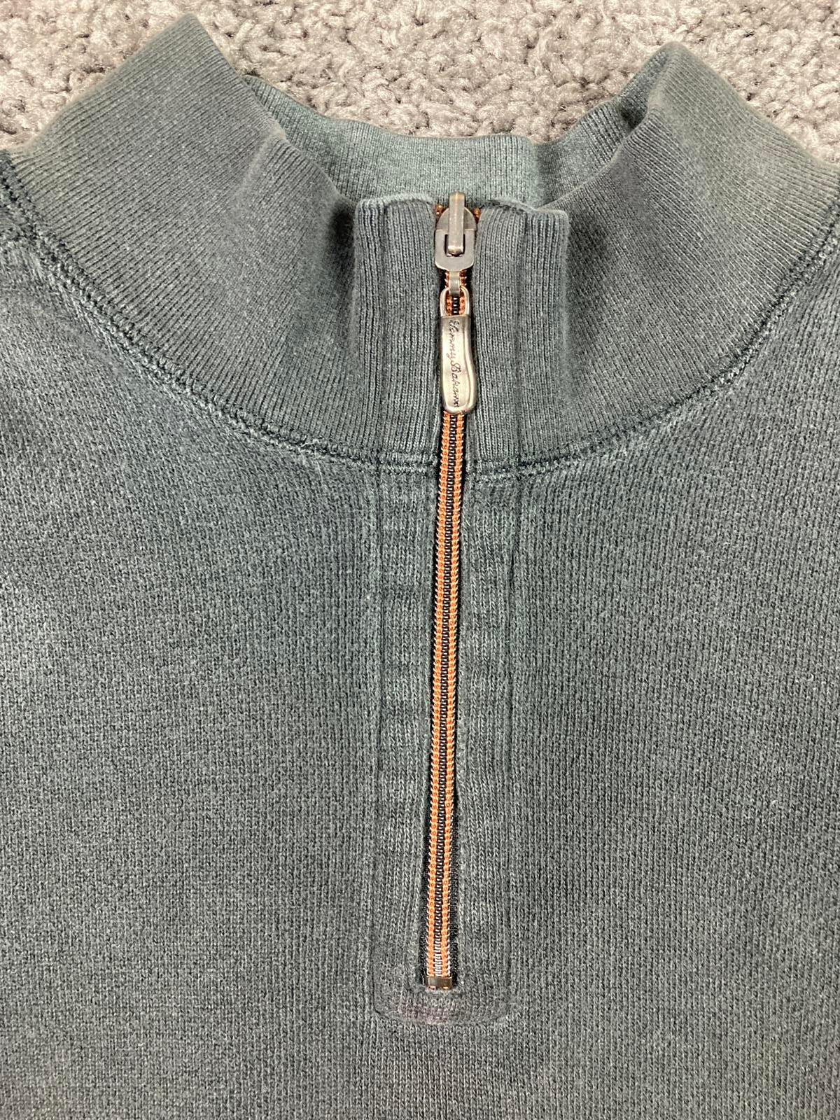 Tommy Bahama Sweatshirt Men's XL Charcoal Quarter Zip  100% Cotton
