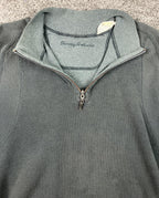 Tommy Bahama Sweatshirt Men's XL Charcoal Quarter Zip  100% Cotton