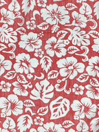 Toes On The Nose Mens Hawaiian Shirt Small Red White Hibiscus 100% Cotton Sz S