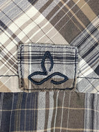 PrAna Plaid Shirt Long Sleeve Brown & Gray Size L
