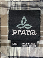 PrAna Plaid Shirt Long Sleeve Brown & Gray Size L