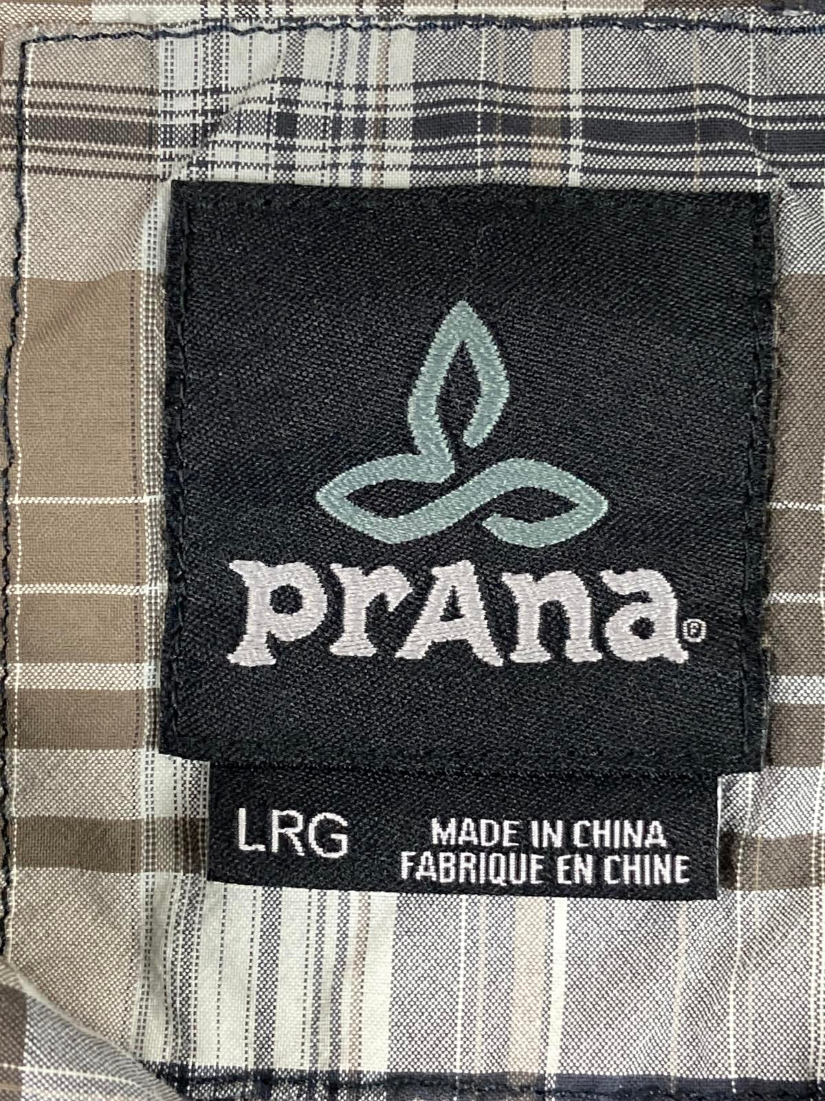 PrAna Plaid Shirt Long Sleeve Brown & Gray Size L