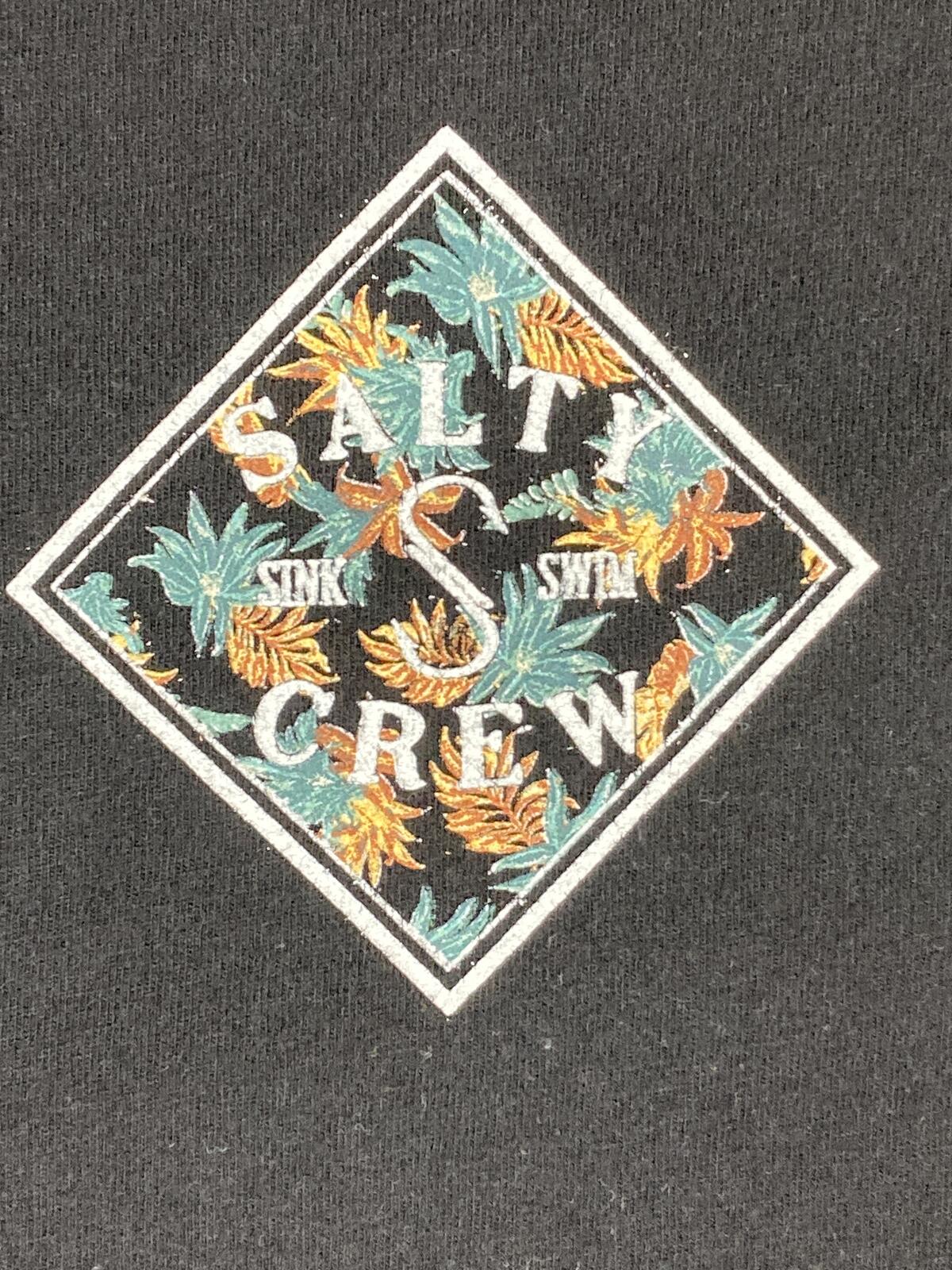 Salty Crew Tippet Tropic Fill T-Shirt Men's Black Fishing Graphic Sz XL