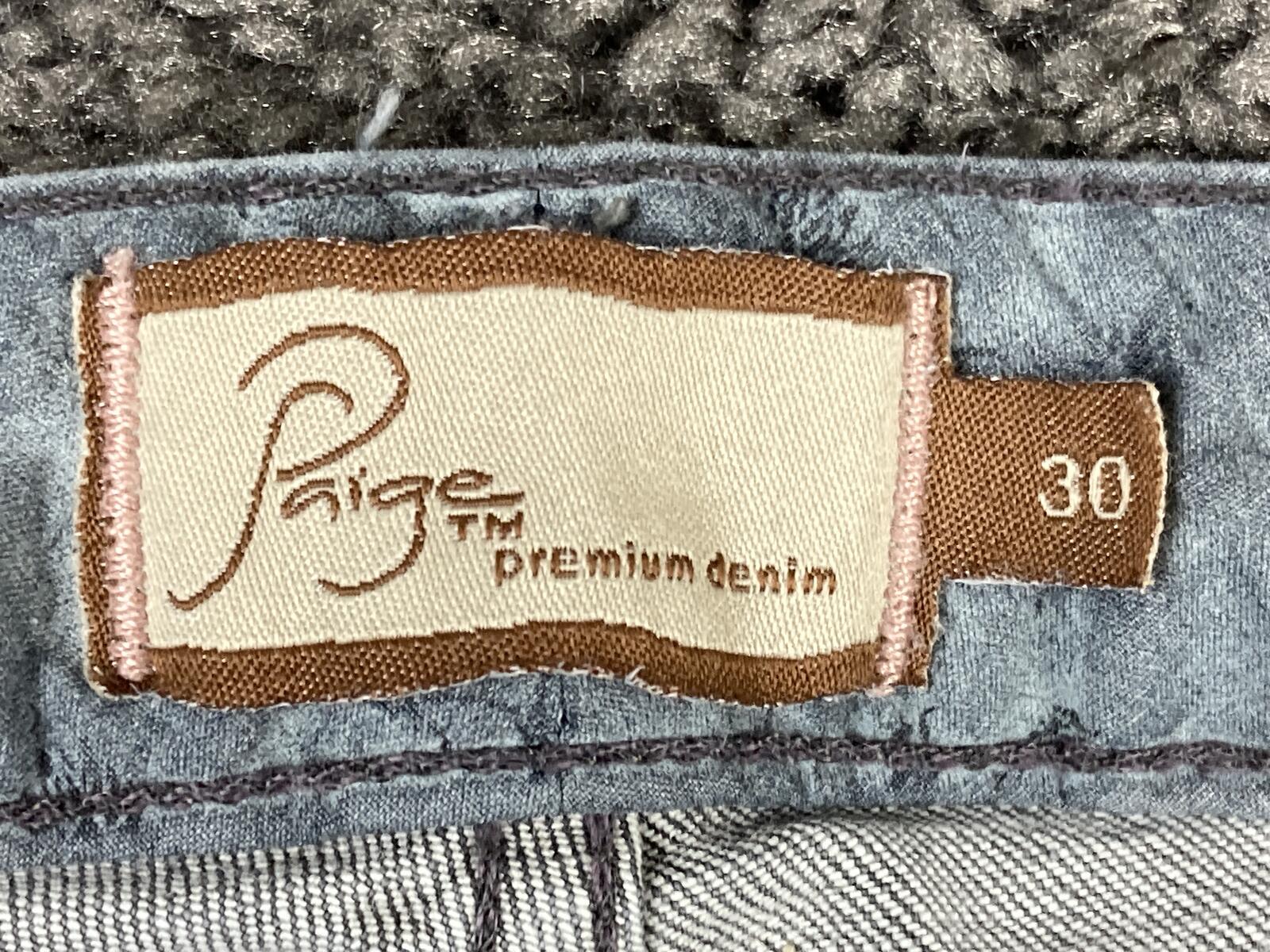 Paige Premium Denim Blue Heights Gray Low Rise Skinny Jeans Womens Stretch Sz30