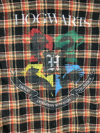 Men’s Harry Potter Hogwarts Plaid Wool Blend Flannel Shirt XS Button Up