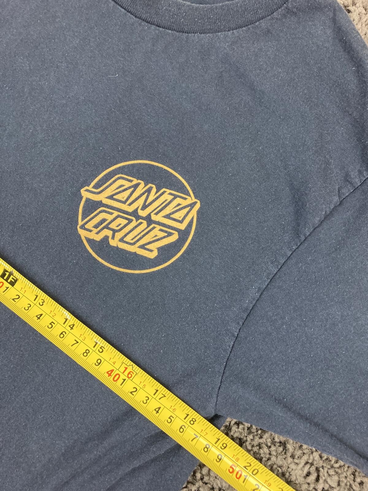 Santa Cruz Skateboards Shirt Mens Navy Blue Opus Dot Big Logo Tee Sz Medium