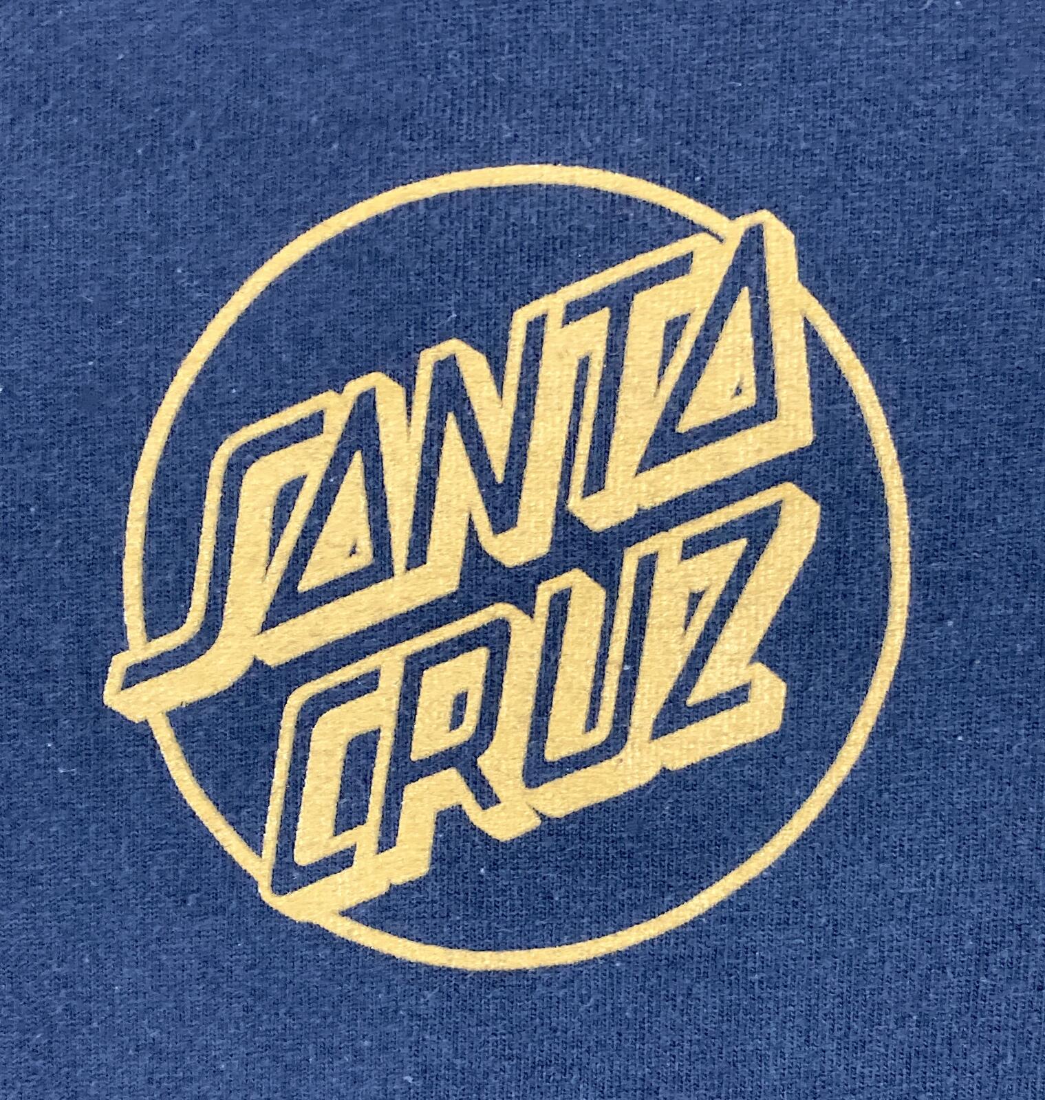 Santa Cruz Skateboards Shirt Mens Navy Blue Opus Dot Big Logo Tee Sz Medium