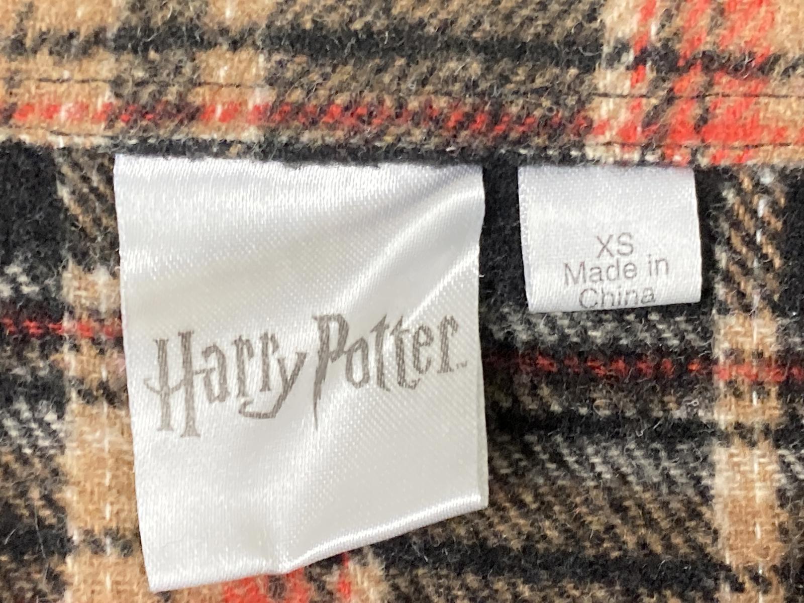 Men’s Harry Potter Hogwarts Plaid Wool Blend Flannel Shirt XS Button Up