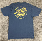 Santa Cruz Skateboards Shirt Mens Navy Blue Opus Dot Big Logo Tee Sz Medium