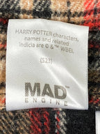 Men’s Harry Potter Hogwarts Plaid Wool Blend Flannel Shirt XS Button Up
