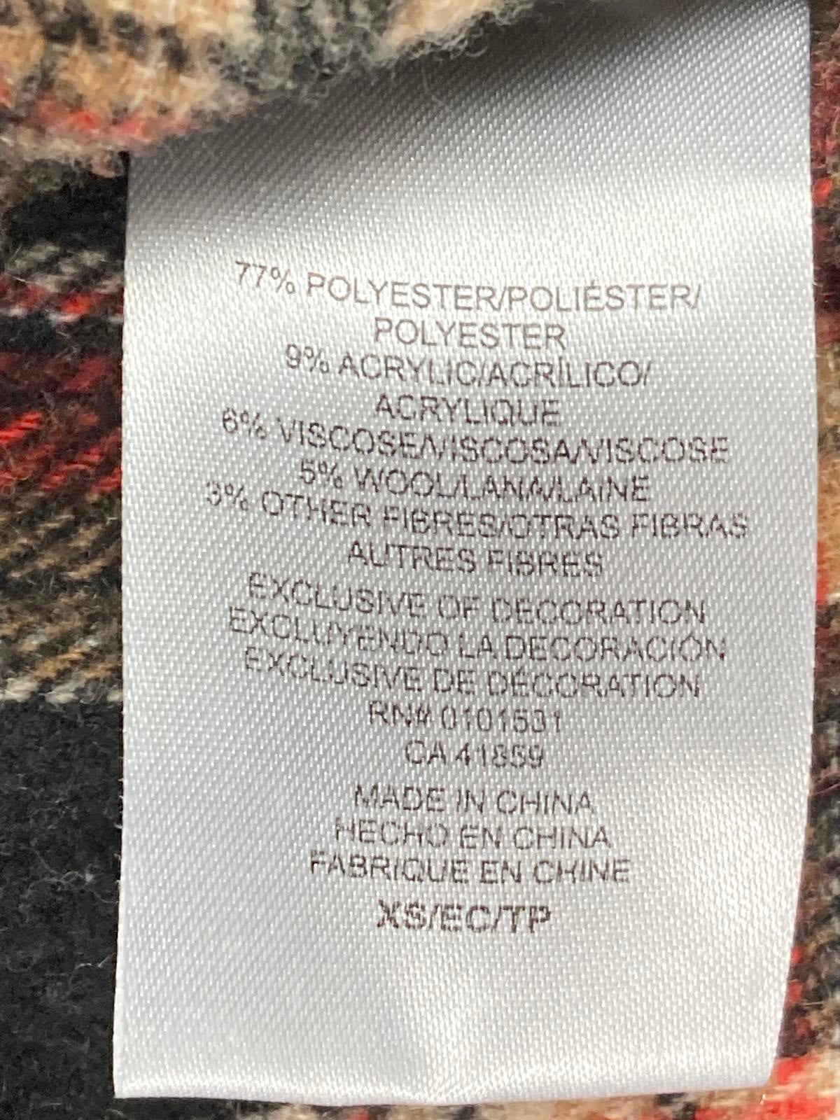 Men’s Harry Potter Hogwarts Plaid Wool Blend Flannel Shirt XS Button Up