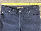 St. John's Bay Secretly Slender Corduroy Bootcut Jeans Navy Blue Stretch Sz  8