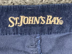 St. John's Bay Secretly Slender Corduroy Bootcut Jeans Navy Blue Stretch Sz  8
