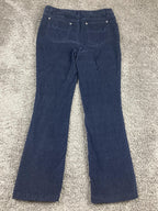 St. John's Bay Secretly Slender Corduroy Bootcut Jeans Navy Blue Stretch Sz  8