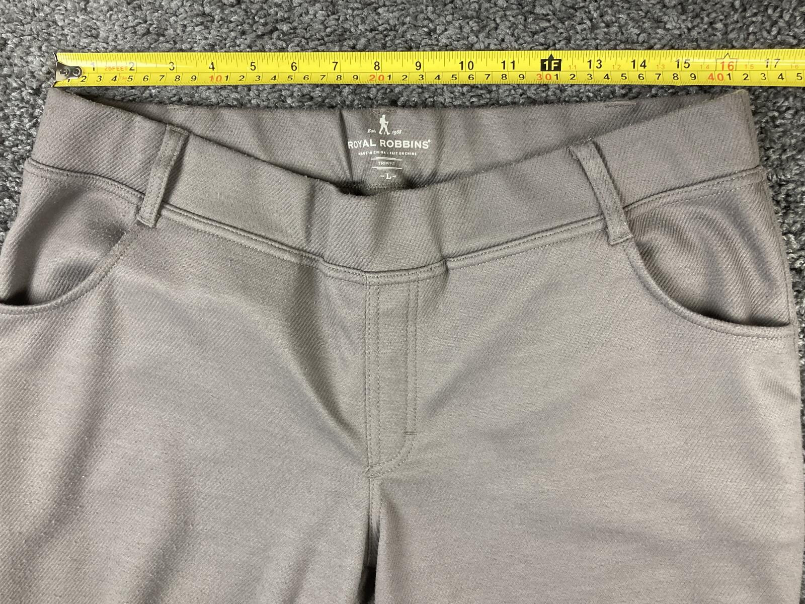 Royal Robbins Women's Jammer Knit Pants Gray Hiking Travel Stretch Sz L